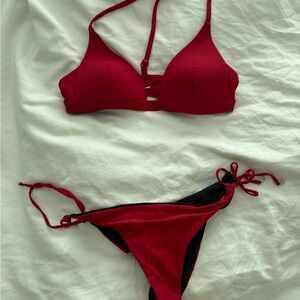 Lululemon Athletica Bold Red and Black Bikini